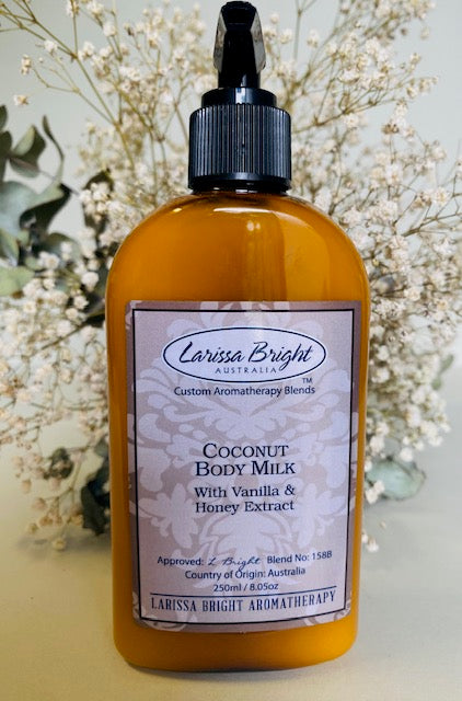 250ml Coconut, Vanilla & Honey Body Milk - Larissa Bright Australia